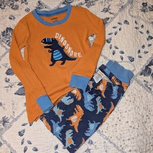 Gymboree Orange and Blue Dinosaur Pajama Set